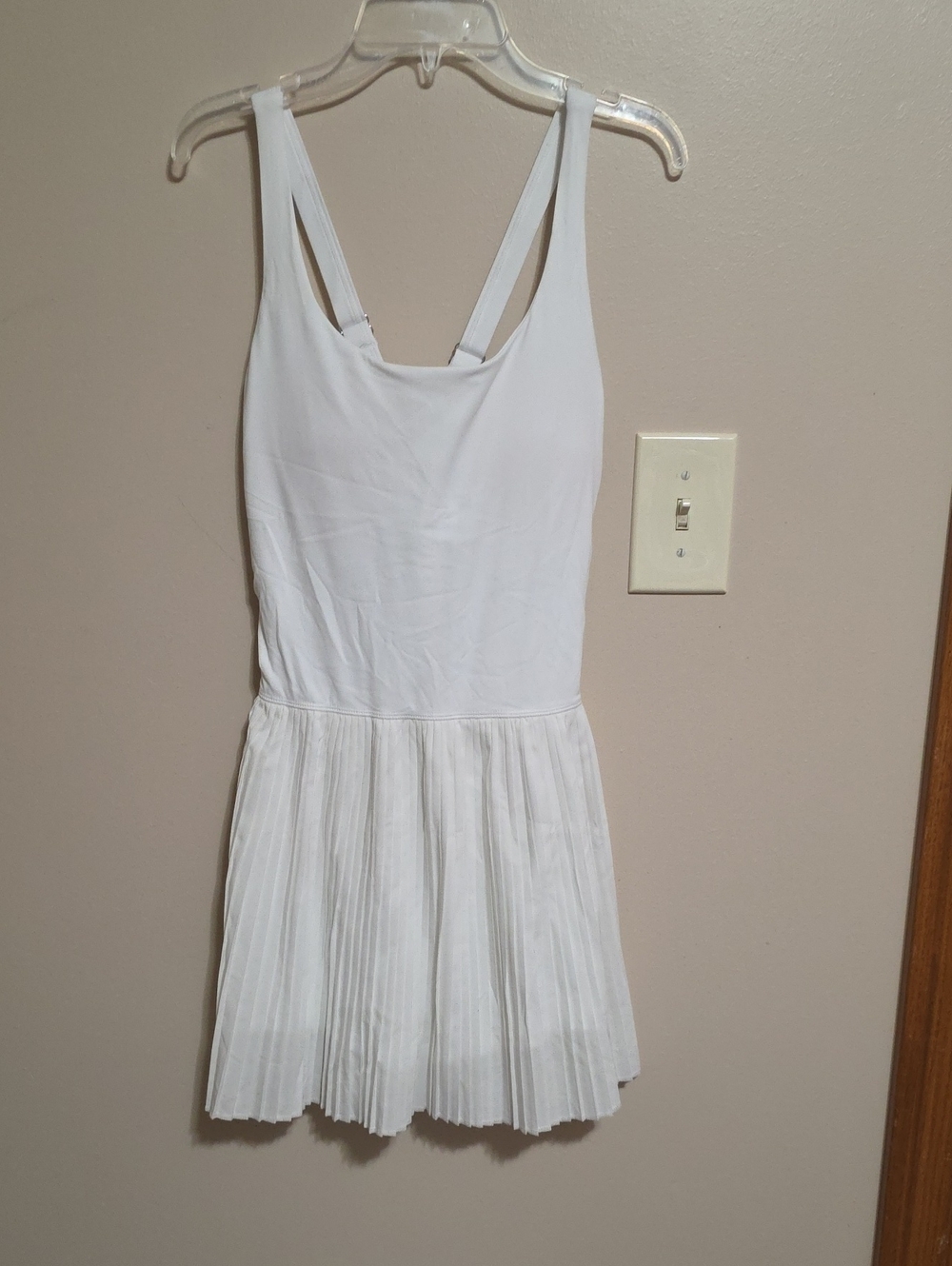 White Pleated Skater Romper